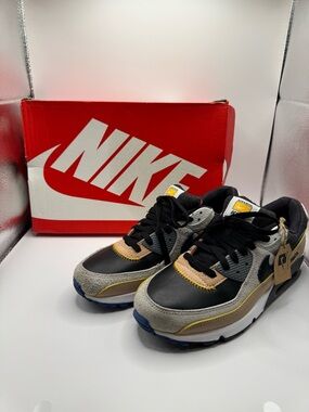 Nike Black Gray Yellow Blue Mixed-Material Sneakers